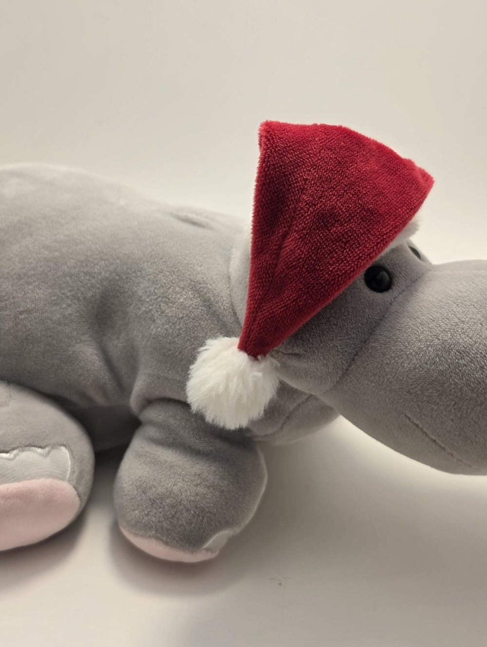 Vintage Hands on Ganz Holiday Hippo Plush with Santa Hat, Ganz Plush (9 inch)